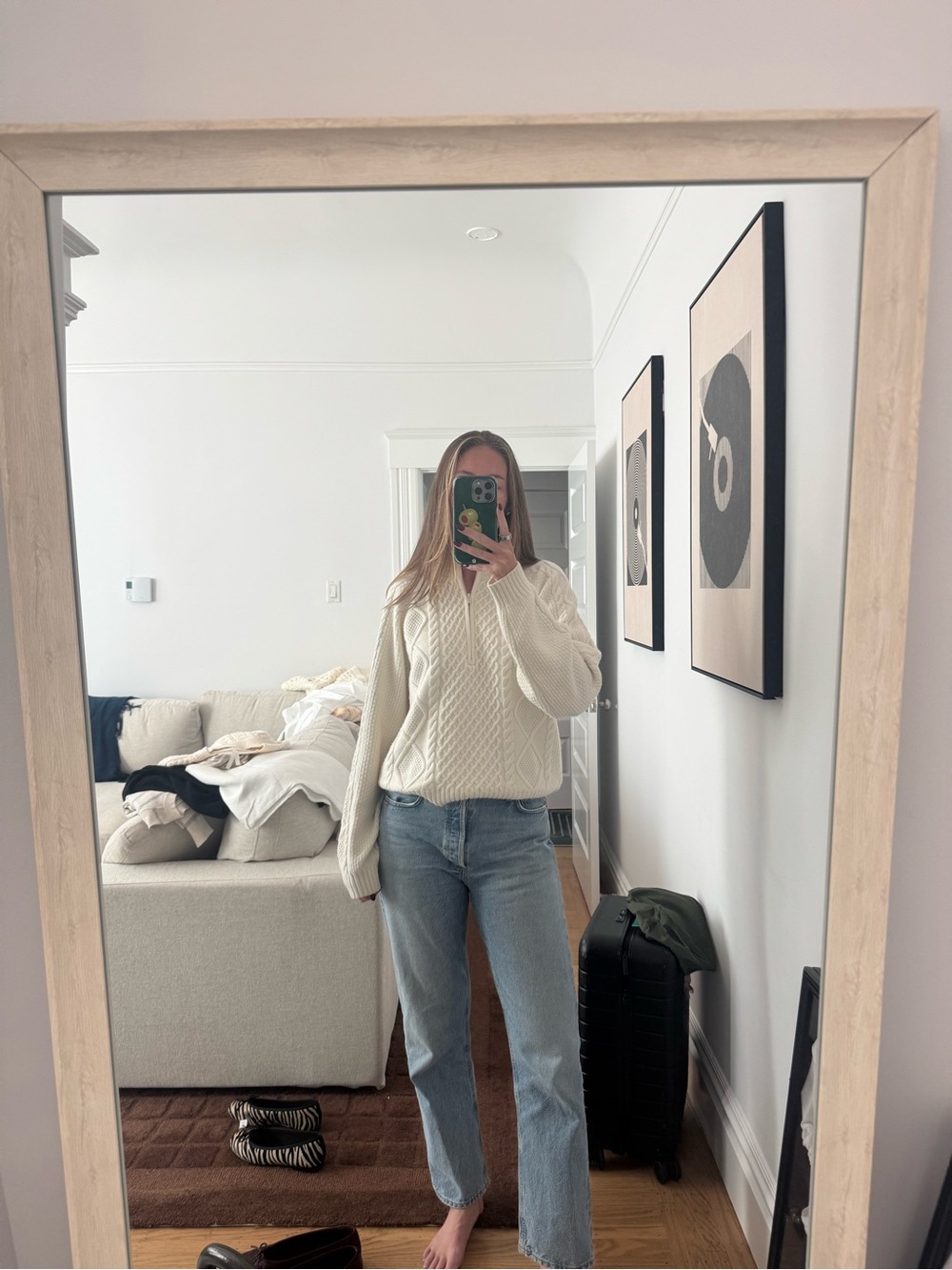 Aritzia cable knit quarter zip